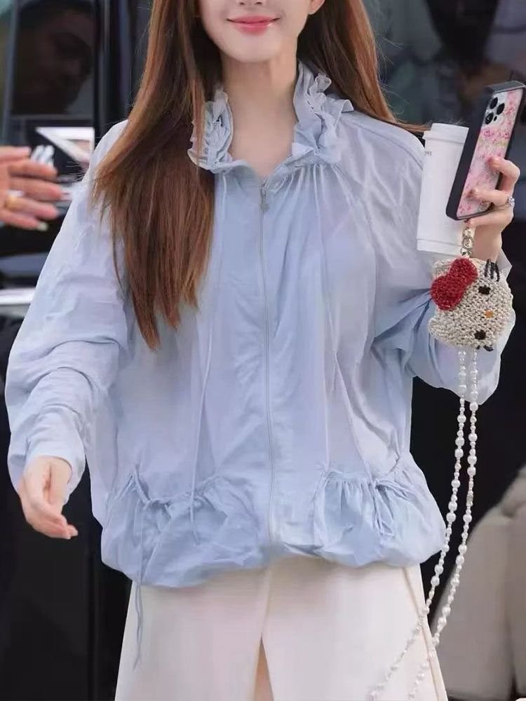 レディース ジャケット 春夏 きれいめ 通勤 春 夏 フード 都会的 アウター レギュラー ボタン 着痩せ UVカット