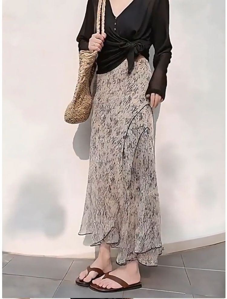 ワンピース スカート プリント アニマル柄 春夏 通勤 大きいサイズ ミニ 春 夏 上品 ロング フェミニン タイ 細見え