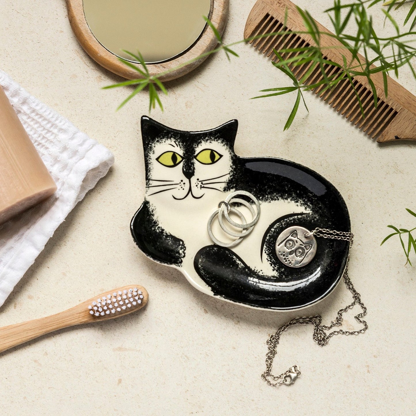 トレイ Hannah Turner Trinket Dish 動物 BLACKxWHITE