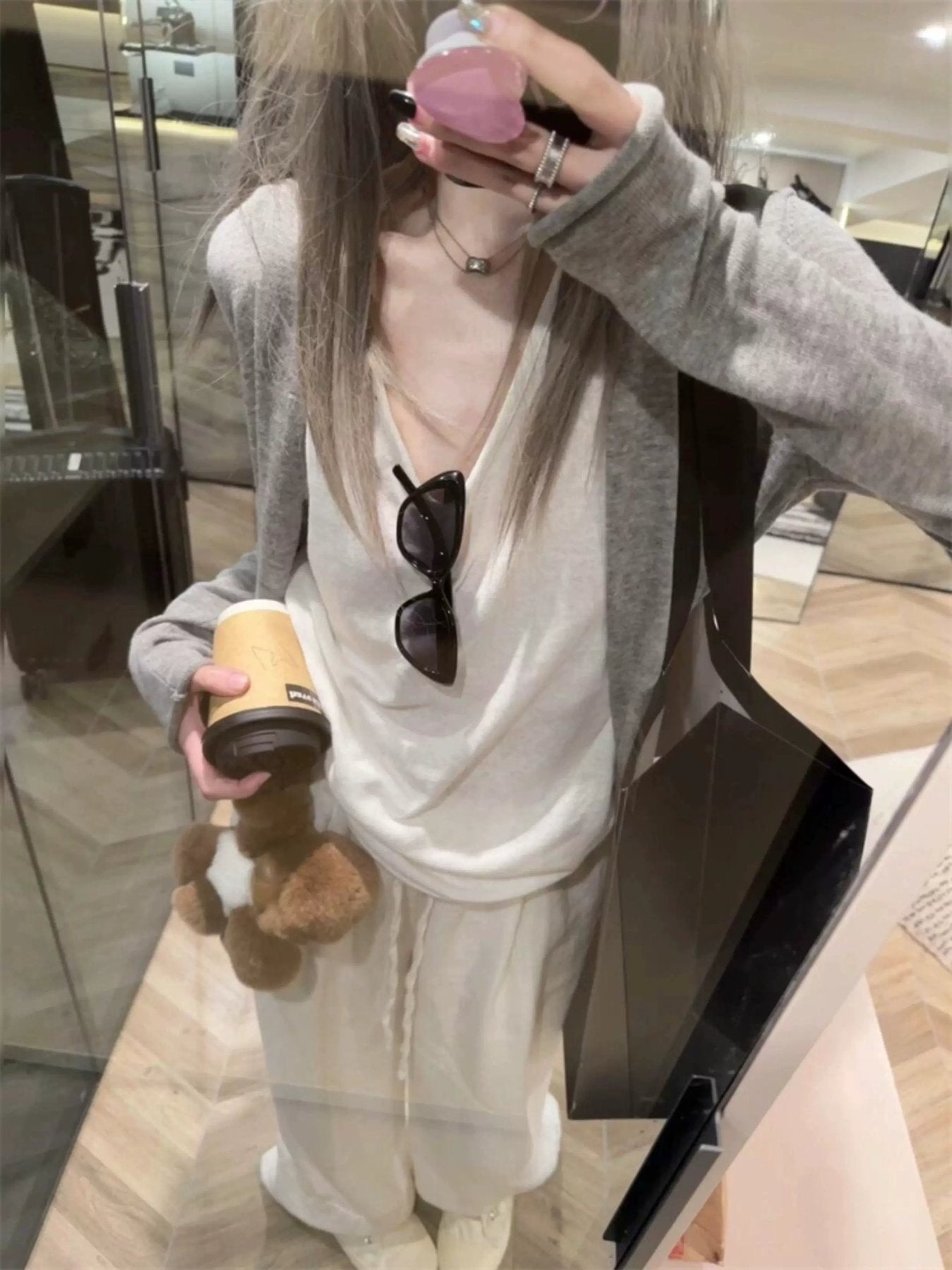 トップス ニット カーディガン 長袖 無地 ゆったり 春夏 カジュアル Vネック 春 夏 シンプル 薄手 キャミソール 羽織 レギュラー ポリエステル ショール