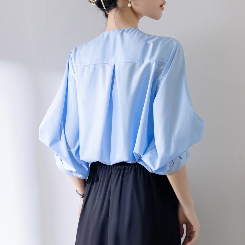 レディース シャツ ジャケット ゆったり 夏 レトロ 体型カバー 春夏 前開き ラウンドネック ポリエステル