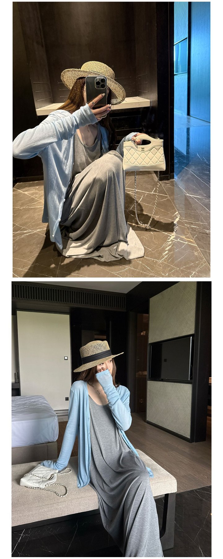 ワンピース ニット ノースリーブ 無地 春夏 カジュアル 体型カバー 袖なし 春 夏 ラウンドネック シンプル ロング リボン 薄手 Aライン ハイウエスト
