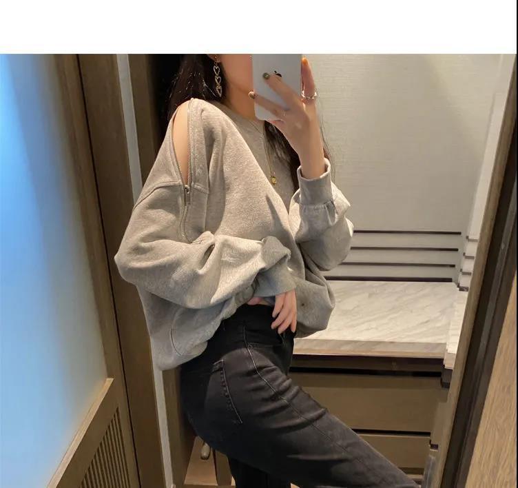 レディース トップス プルオーバー トレーナー長袖 クルーネック オーバーサイズ ファスナー ボタン 大人可愛い きれいめ シンプル 上品 おしゃれ こなれ感 個性的 エレガント 主役級 存在感 抜け感 都会的 無地 春 秋 ロングシーズン ママ デート お出かけ 旅行 公園 女子会 韓国 オルチャン 楽ちん 暖かい 防寒 体型カバー 普段使い 着回し モテ トレンド 流行 インスタ映え M L XL 2XL ゆったり ゆる 白 ホワイト 黒 ブラック グレー