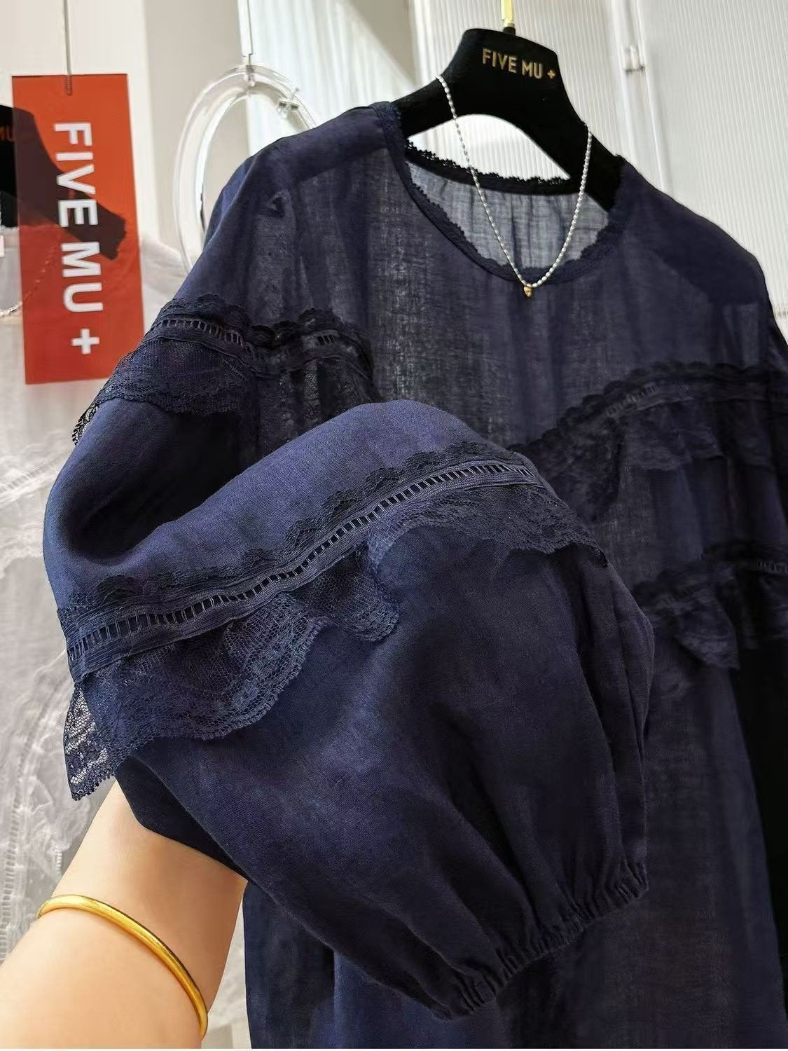 レディース ブラウス シャツ トップス 長袖 無地 春夏 きれいめ 通勤 韓国風 前開き 春 夏 ラウンドネック レース シンプル プルオーバー 個性的 レギュラー ポリエステル