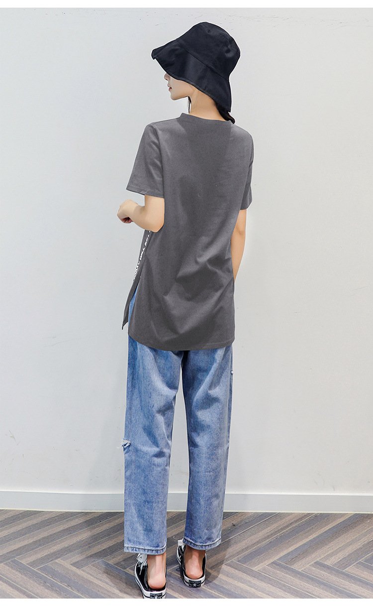 レディース Tシャツ 半袖 プリント ゆったり 春夏 カジュアル 春 夏 ラウンドネック シャツ ミディアム