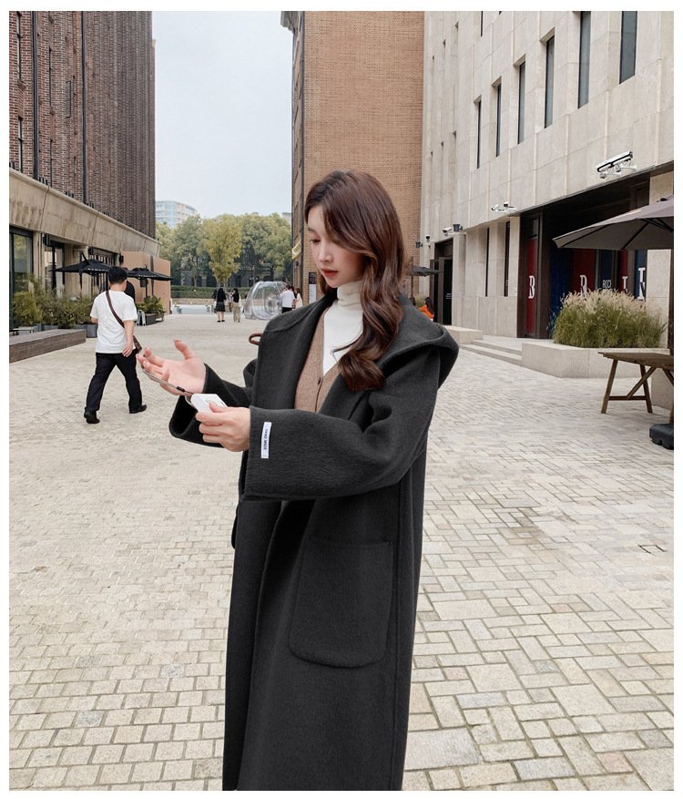 レディース コート ジャケット 長袖 無地 ゆったり 秋冬 秋 カジュアル シンプル 冬 ブラック ダウン ロング ブラウン ウール 切り替えデザイン フード タイ アプリコット ボタン ダウンジャケット