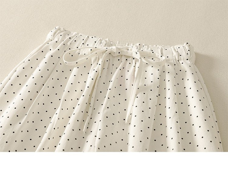 レディース パンツ ワイド スリム 春夏 カジュアル きれいめ レトロ 通勤 春 夏 黒 ロング ストレート ワイドパンツ 都会的 ポリエステル ドット