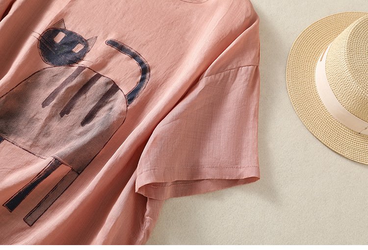 レディース Tシャツ 半袖 アニマル柄 ゆったり コットン 綿 麻 春夏 カジュアル きれいめ 通勤 オフィス 体型カバー 春 夏 シャツ ヴィンテージ インナー レギュラー