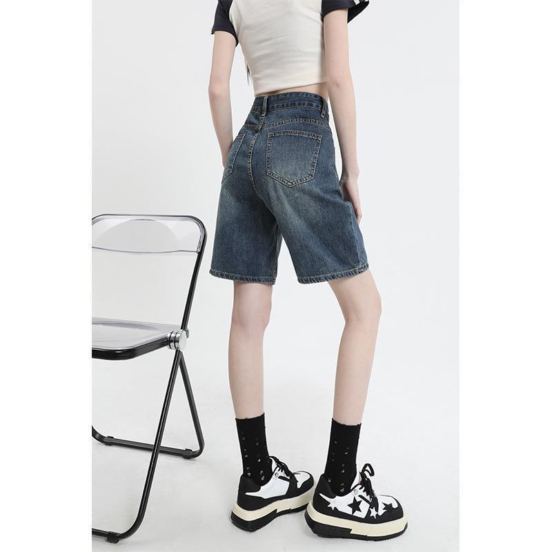 レディース パンツ ボトムス ストレートパンツ デニムパンツ 膝丈 膝上 ミドル丈 ポケット ハイウエスト ボタン かわいい シンプル カジュアル おしゃれ かっこいい ラフ ボーイッシュ ガーリー 学生風 ベーシック アクティブ ナチュラル 無地 夏 ママ 通勤 学生 デート お出かけ お泊まり アウトドア 旅行 公園 女子会 休日 ショッピング 脚長 普段使い モテ トレンド 定番 XS S M L XL 2XL 小さいサイズ 大きいサイズ ゆったり 水色 ブルー ベーシックカラー