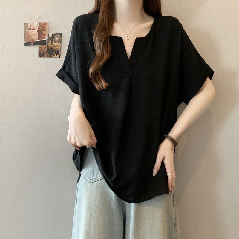 レディース Tシャツ 半袖 無地 ゆったり 春夏 カジュアル Vネック 春 夏 シャツ レギュラー ポリエステル