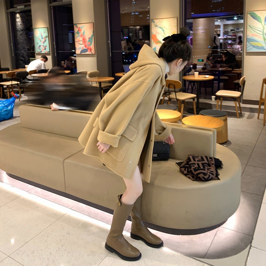 レディース コート 長袖 無地 スリム 秋冬 秋 シンプル 冬 ロング ウール フード リバーシブル