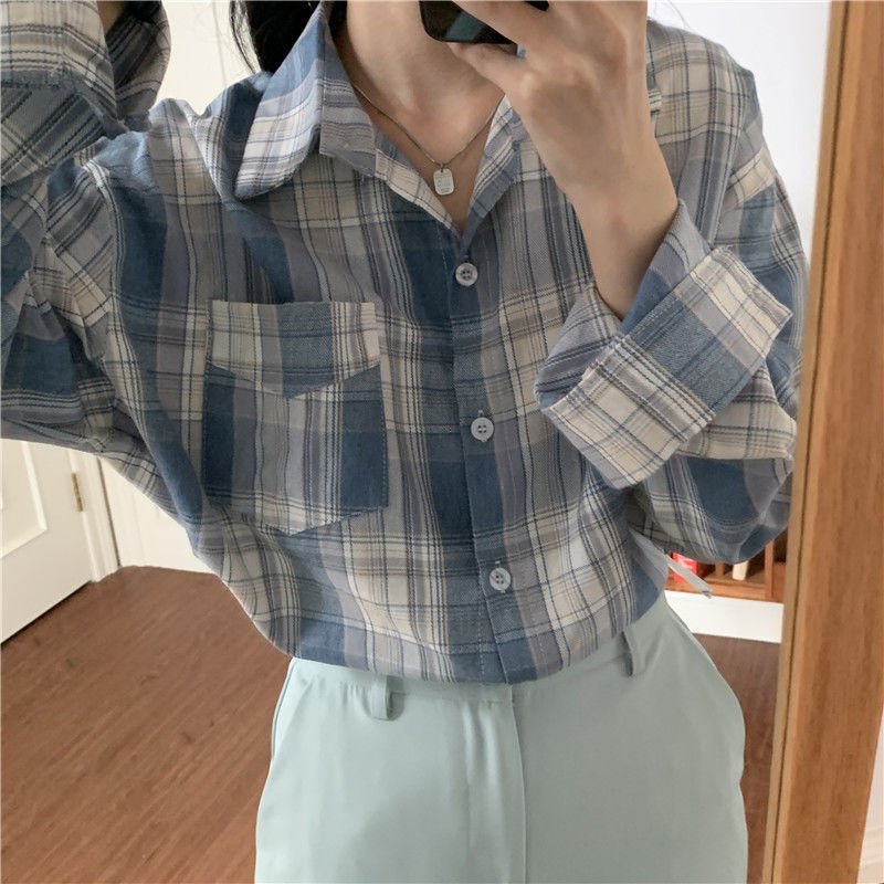 レディース シャツ ジャケット 長袖 チェック柄 ゆったり 夏 きれいめ レトロ 体型カバー 春夏 前開き ブラック 上品 襟付き ブルー ストレッチ アウター