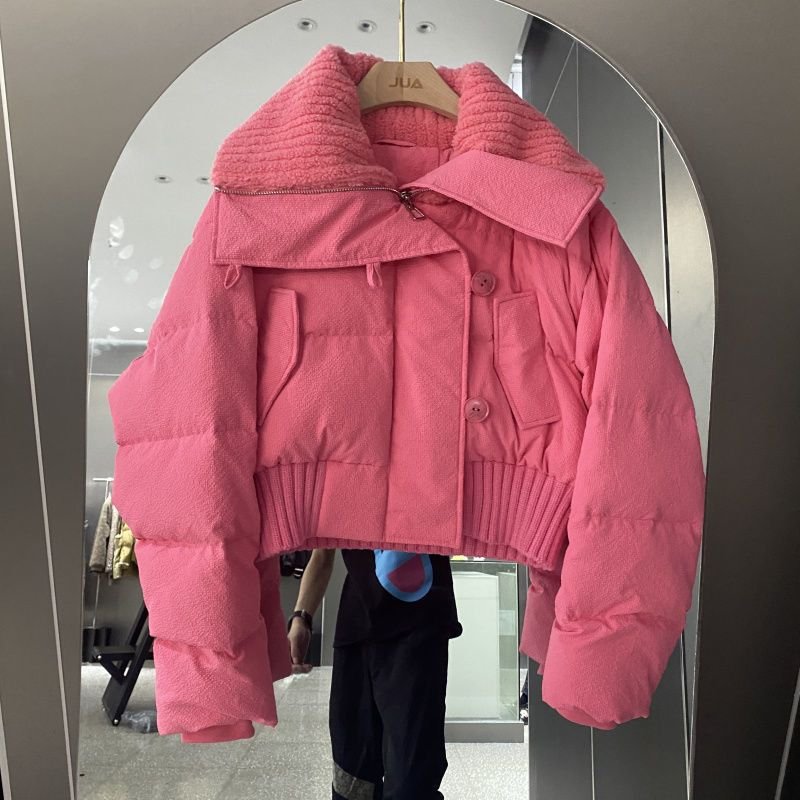 レディース ジャケット 長袖 無地 ゆったり コットン 綿 秋冬 秋 きれいめ 通勤 オフィス 体型カバー ショート シンプル 冬 厚手 アウター ポリエステル