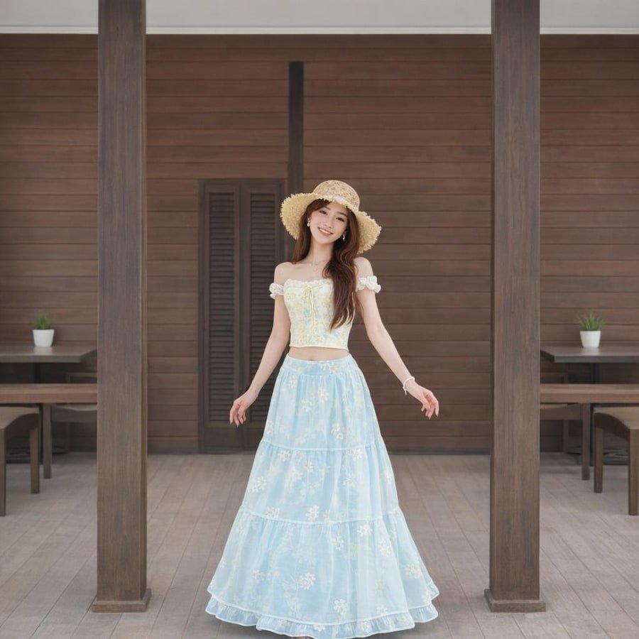 ワンピース ノースリーブ 花柄 春夏 きれいめ 袖なし 春 夏 リゾート ロング 上品 フレア セットアップ 切り替えデザイン ハイウエスト
