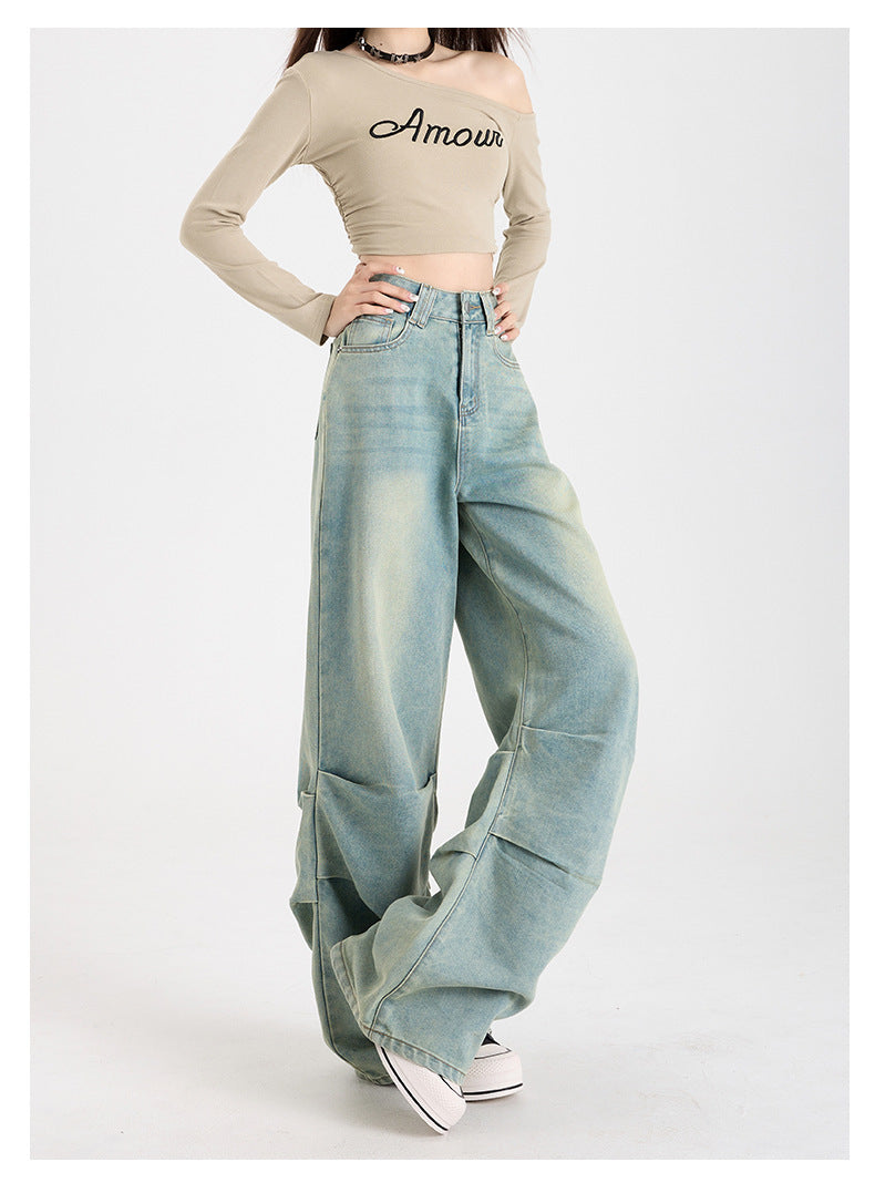 レディース パンツ ボトムス ワイドパンツ デニムパンツ ロング ワイド ストレート ファスナー ポケット ハイウエスト 大人可愛い シンプル カジュアル おしゃれ かっこいい こなれ感 ラフ 個性的 主役級 存在感 無地 春 夏 秋 冬 ママ 通勤 デート お出かけ 旅行 公園 合コン 重ね着 韓国 オルチャン 体型カバー 美脚 脚長 普段使い 着回し レイヤード インスタ映え XS S M L XL 2XL 小さいサイズ 大きいサイズ ゆったり ゆる 水色 ブルー
