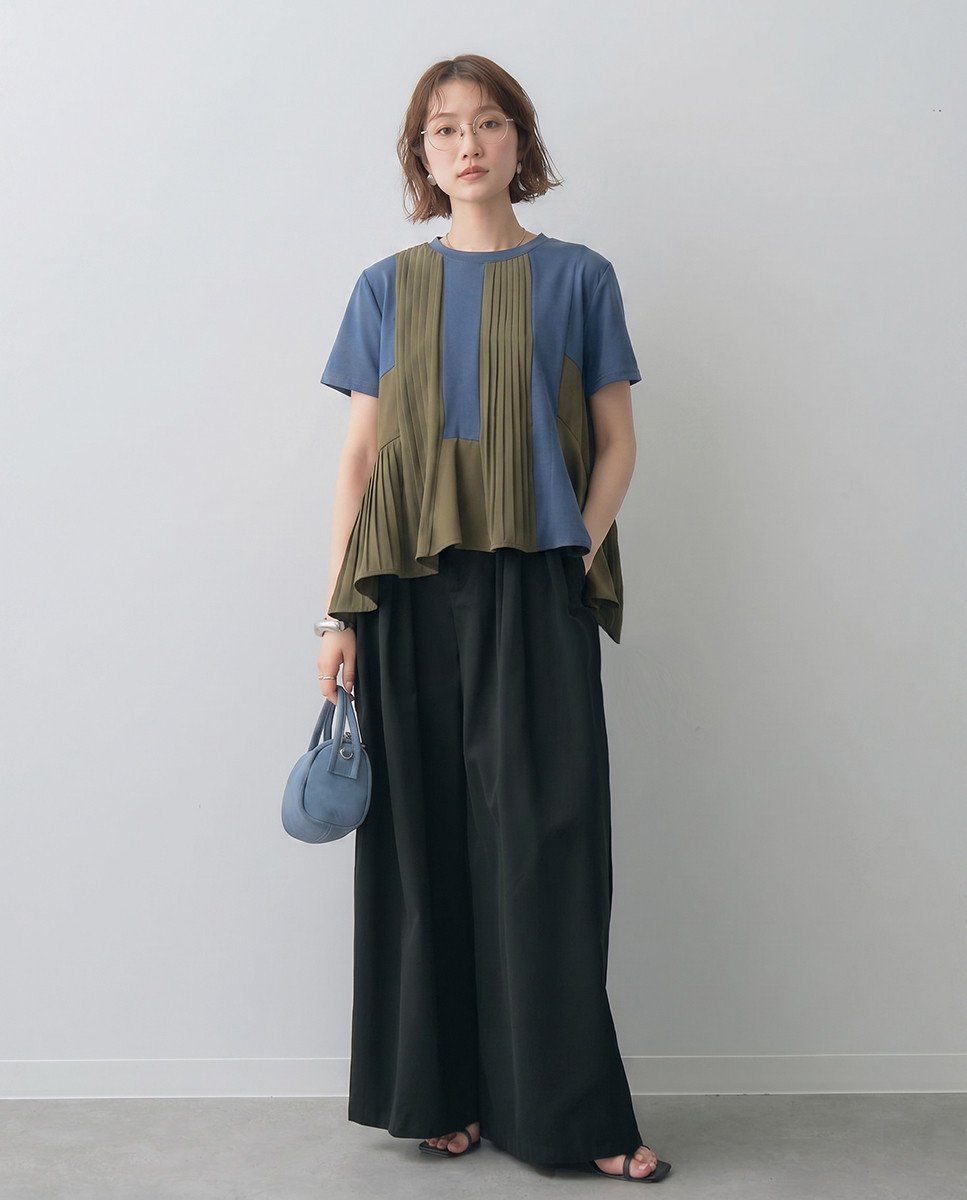 レディース トップス Tシャツ 半袖 無地 春夏 レトロ プリーツ 春 夏 シンプル シフォン シャツ