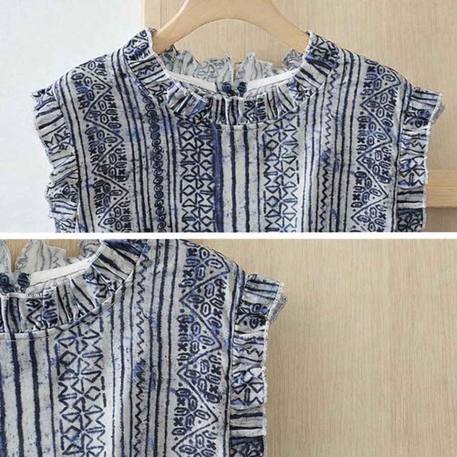 トップス Tシャツ ノースリーブ ボーダー ストライプ ゆったり スリム コットン 綿 春夏 きれいめ 通勤 体型カバー 袖なし 春 夏 フリル シャツ