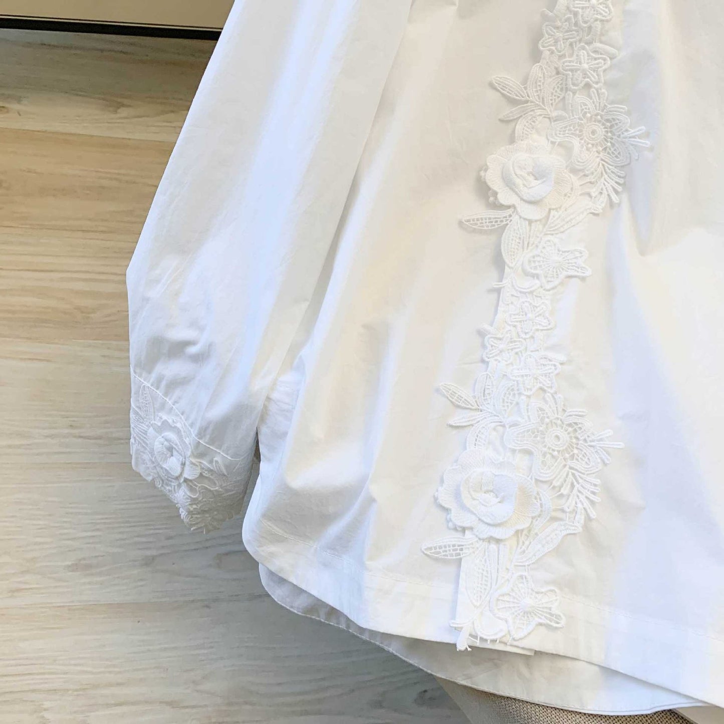 レディース シャツ 長袖 無地 春夏 きれいめ おしゃれ 前開き 春 夏 秋 レース シンプル 刺繍 ハイネック 上品 切り替えデザイン スタンドカラー チャイナ レギュラー ボタン ポリエステル