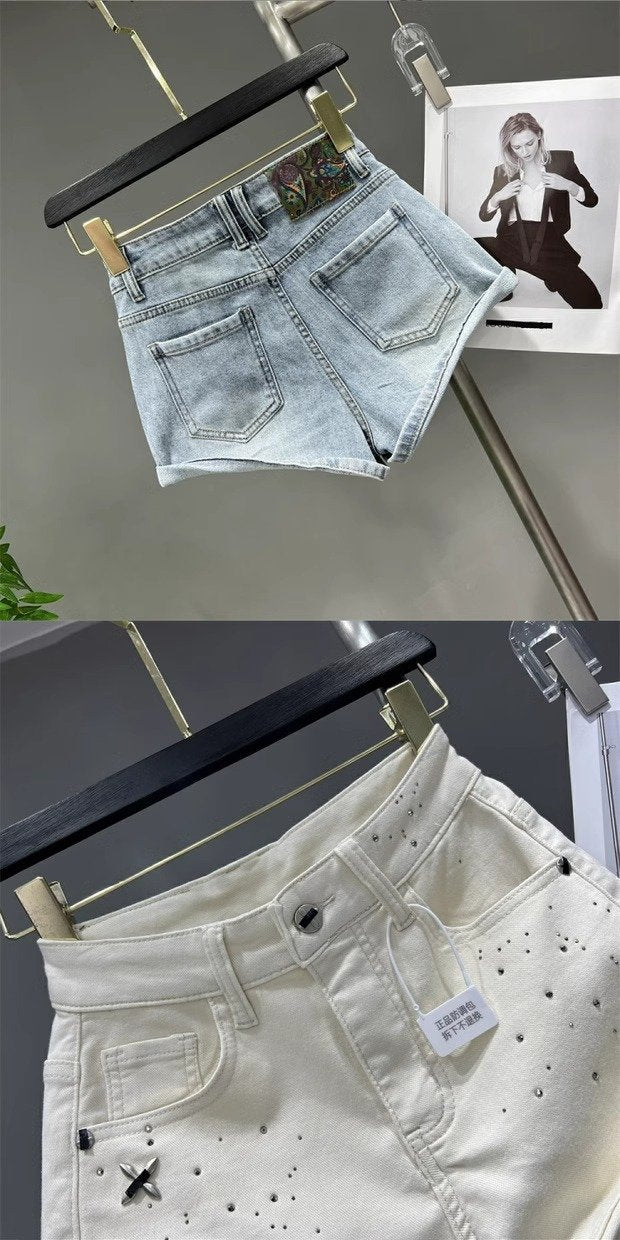 レディース パンツ ワイド コットン 綿 デニム 春夏 春 ショート 夏 ショートパンツ Aライン ワイドパンツ 流行