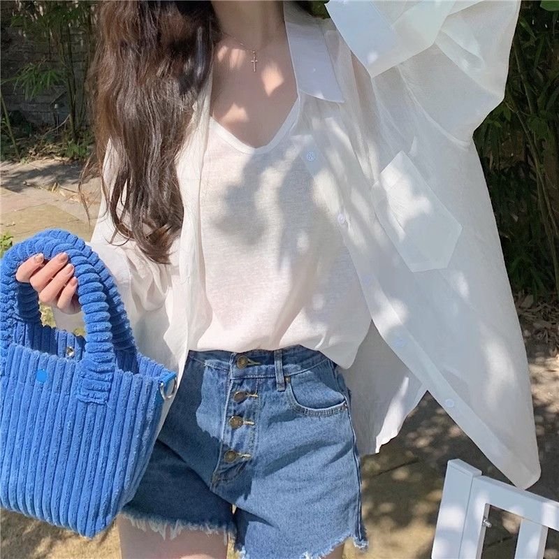 レディース シャツ トップス カーディガン 長袖 無地 ゆったり 春夏 カジュアル 韓国風 前開き 春 夏 ジャケット シンプル ゆる 襟付き レギュラー ボタン ポリエステル