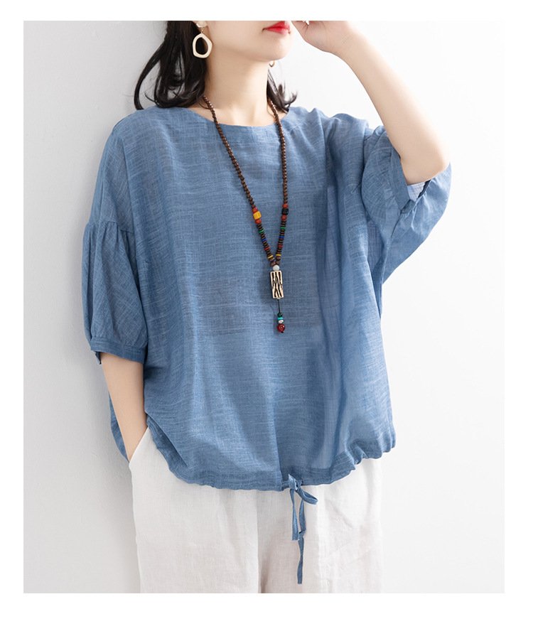 レディース Tシャツ 半袖 無地 ゆったり 春夏 カジュアル 春 夏 ラウンドネック シンプル シャツ 切り替えデザイン ポリエステル