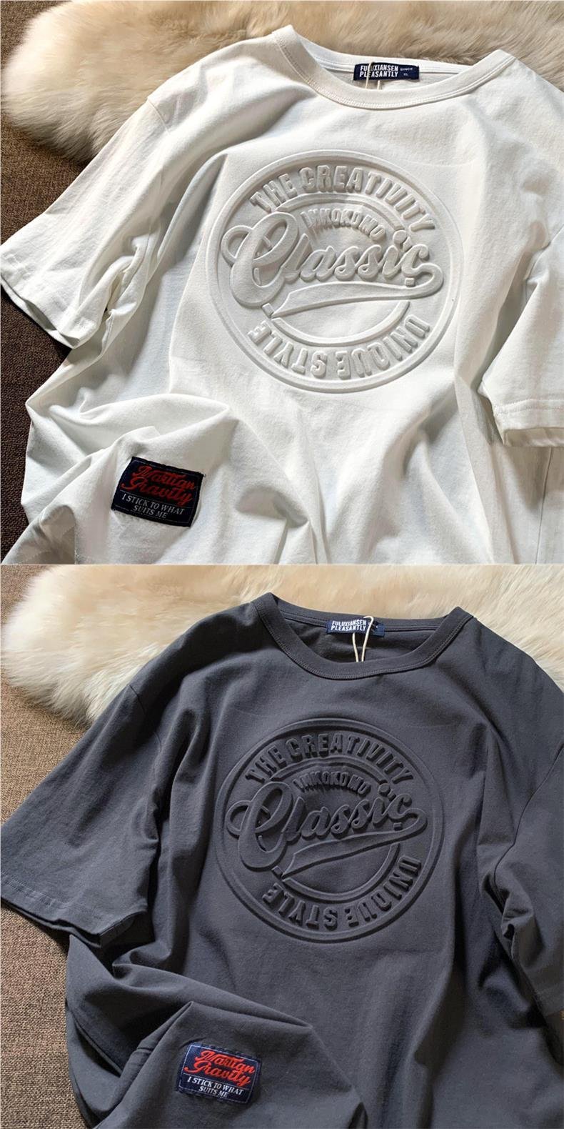 レディース Tシャツ 半袖 プリント ゆったり コットン 綿 カジュアル レトロ 体型カバー 大きいサイズ 男女兼用 ラウンドネック シャツ