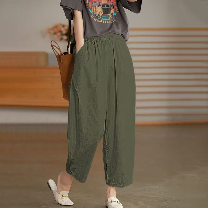 レディース パンツ ボトムス テーパードパンツ ロングパンツ ワイドパンツ アンクル丈 クロップド丈 バルーン コクーン フェミニン ストリート ポケット ハイウエスト リネン 綿 コットン 麻 きれいめ シンプル カジュアル おしゃれ レトロ エキゾチック こなれ感 ラフ ルーズ 抜け感 ベーシック アクティブ ナチュラル 無地 夏 フェス 普段使い 流行 定番 M L XL 2XL 3XL 4XL 大きいサイズ ビッグ ゆったり 白 ホワイト 黒 ブラック 黄色 イエロー ベージュ カーキ レッド 赤