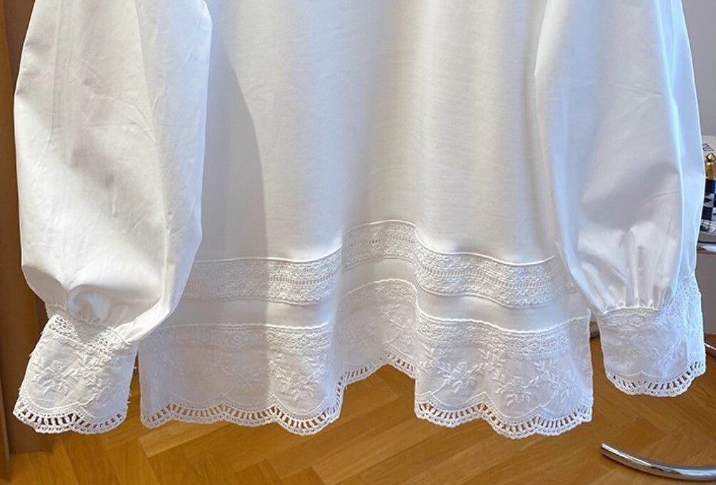 ランタンスリーブ レディース トップス ロンT カットソー チュニック ミディアム Tシャツ ミドル丈 長袖 ボリューム袖 ドロップショルダー クルーネック 襟なし ストレート 切り替え フェミニン レース かわいい 大人可愛い きれいめ シンプル カジュアル 上品 おしゃれ こなれ感 抜け感 ナチュラル 無地 春 秋 ママ 学生 学校 通学 デート お出かけ 旅行 公園 女子会 休日 重ね着 コーデ 体型カバー 普段使い 着回し レイヤード 流行 M L XL 2XL 3XL 4XL ゆったり 白