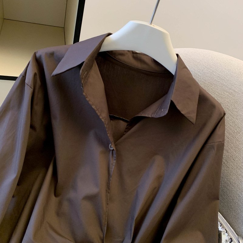 レディース シャツ トップス 長袖 無地 ゆったり スリム 春夏 きれいめ 前開き 春 夏 シンプル 上品 切り替えデザイン プルオーバー 襟付き レギュラー ポリエステル