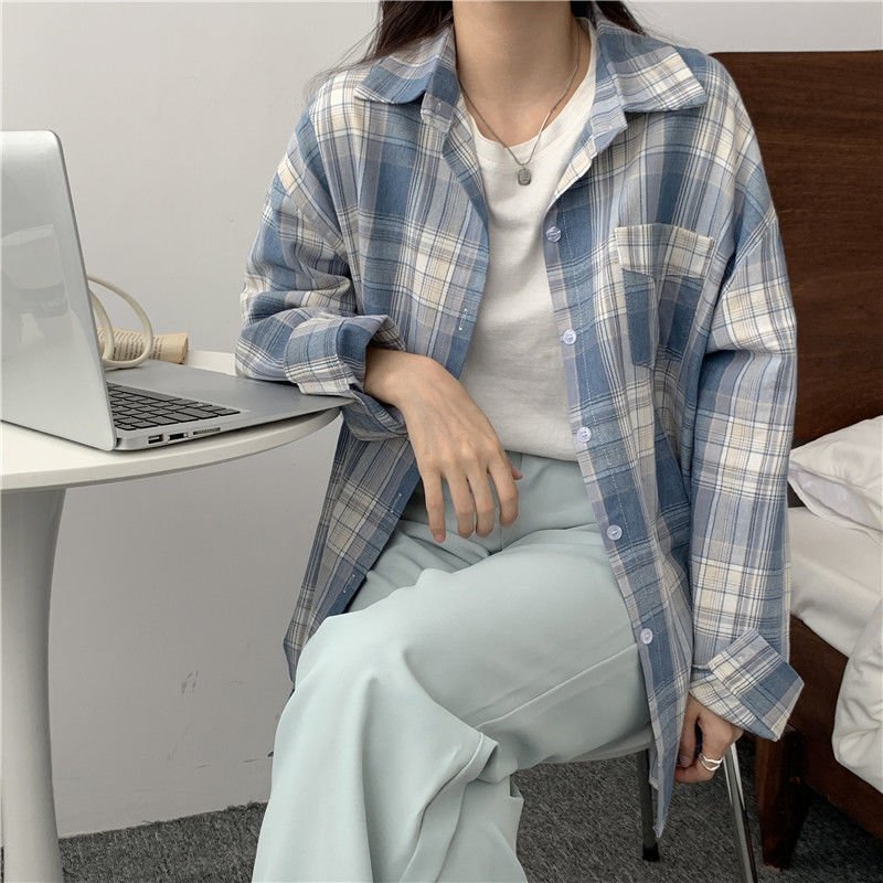 レディース シャツ ジャケット 長袖 チェック柄 ゆったり 夏 きれいめ レトロ 体型カバー 春夏 前開き ブラック 上品 襟付き ブルー ストレッチ アウター