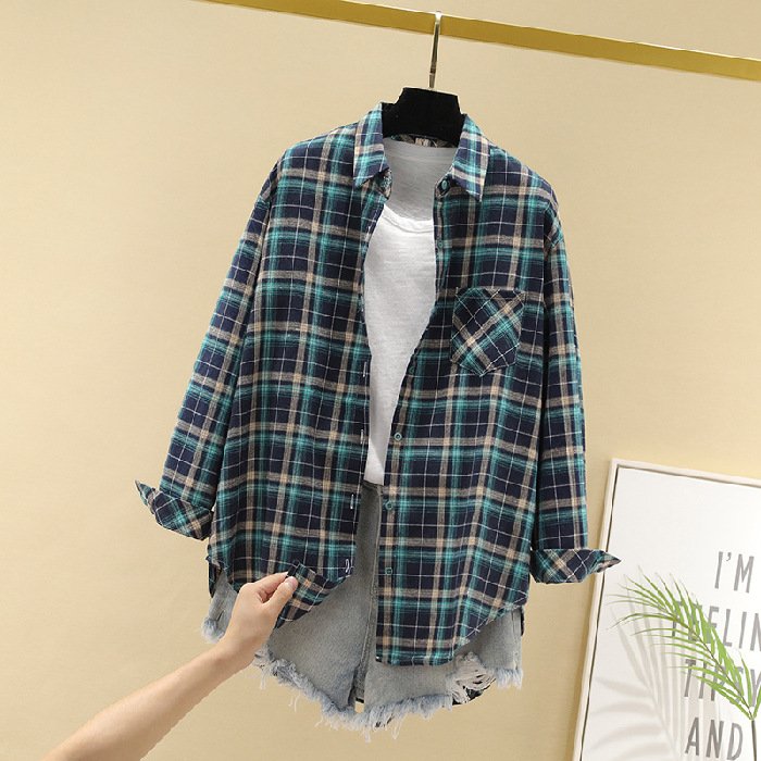 レディース シャツ ジャケット 長袖 チェック柄 ゆったり コットン 綿 春 秋 レトロ 体型カバー おしゃれ 韓国風 春夏 前開き 学生 ブラック 切り替えデザイン イエロー 襟付き ピンク アウター グリーン