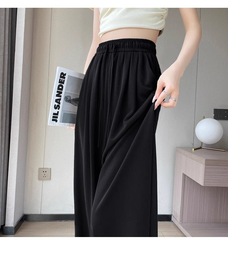 レディース パンツ ボトムス ストレートパンツ ワイドパンツ ワイド ドレープ ハイウエスト ウエストゴム かわいい シンプル カジュアル おしゃれ ラフ ルーズ キュート ナチュラル 無地 春 夏 ママ 通勤 学生 学校 通学 デート お出かけ 旅行 公園 女子会 休日 ショッピング カフェ 楽ちん 普段使い 着回し S M L XL 2XL 3XL 大きいサイズ ホワイト ブラック ダークグレー ピンク ベーシックカラー