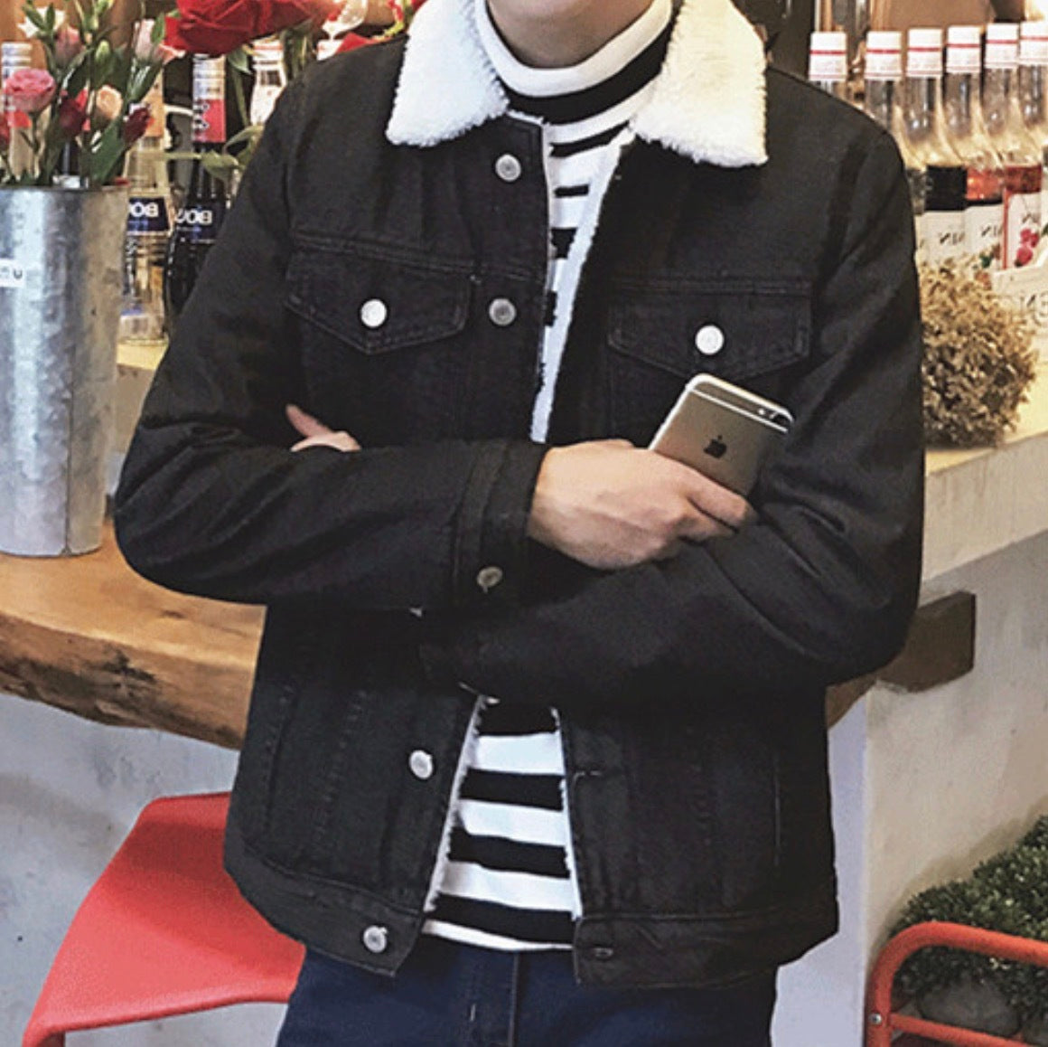 ジャケット ブルゾン アウター 上着 メンズ  Gジャン ミディアム丈 袖あり 長袖 ボリューム袖 襟付き 切り替えデザイン スマート 前開き デニム ブルーデニム ファー 異素材MIX かわいい 大人可愛い きれいめ シンプル カジュアル 上品 おしゃれ お洒落 レトロ 大人女子 こなれ感 ラフ ラブリー キュート ガーリー 個性的 クール モード系 エレガント モダン 主役級 存在感 抜け感 お出かけ 女子会 休日 旅行 着回し 普段使い ファッション コーデ スタイル モテ 定番 トレンド 色展開