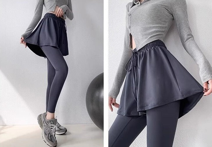 レディース ボトムス レギンス ショートパンツ ショートパンツ一体型 フィットネス ピラティス ジム ランニング トレーニング トレーニングウェア ヨガ ウォーキング ウエストリボン かわいい 大人可愛い シンプル カジュアル おしゃれ かっこいい こなれ感 ラフ スポーティー ベーシック ナチュラル 無地 春 夏 秋 冬 オールシーズン ロングシーズン シーズンレス お揃い 双子 韓国 オルチャン コーデ 体型カバー 脚長 スタイルアップ スタイリッシュ グレー