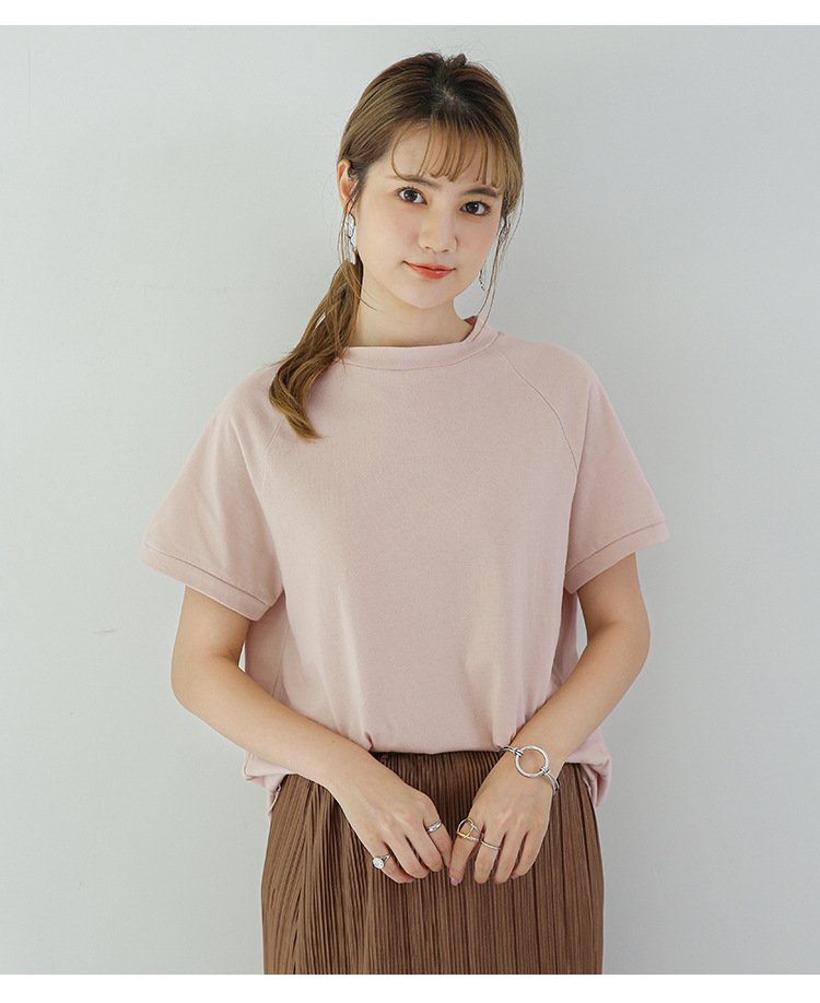 レディース Tシャツ 半袖 ボーダー ストライプ ゆったり コットン 綿 春夏 カジュアル 春 夏 ラウンドネック ハイネック シャツ ハーフ ラグラン