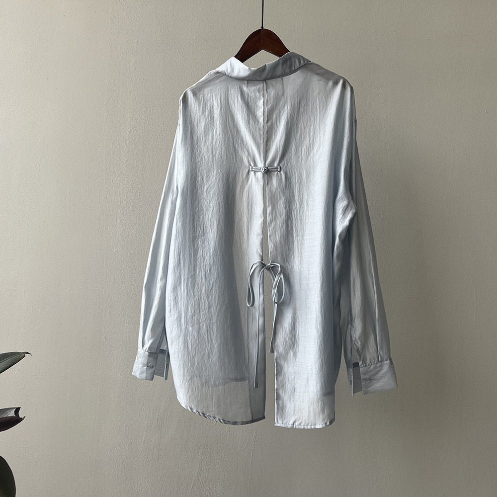 レディース シャツ ジャケット 長袖 春夏 きれいめ 通勤 前開き 春 白 夏 タイト 細身 薄手 スリット 襟付き タイ 都会的 レギュラー ボタン ポリエステル 着痩せ UVカット