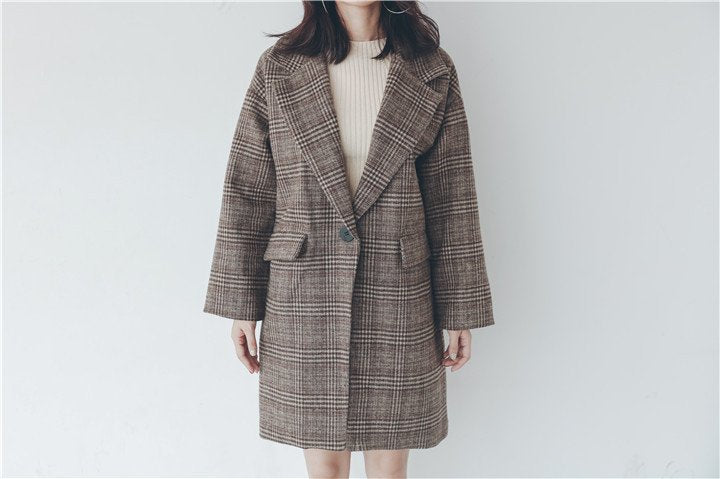 レディース コート ジャケット 長袖 チェック柄 ゆったり スリム 秋冬 秋 きれいめ 通勤 体型カバー 冬 ダウン ウール 厚手 ダウンジャケット