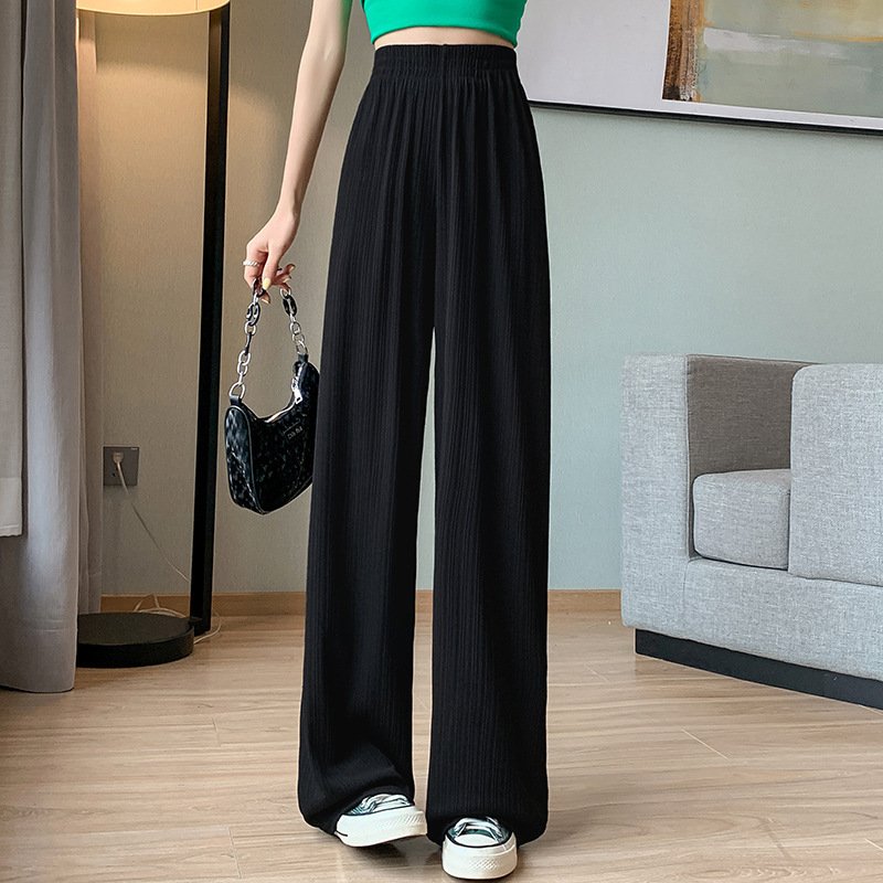 レディース パンツ 無地 ゆったり ワイド 春夏 カジュアル 春 夏 秋 シンプル ロング ストレート シフォン ロングパンツ ワイドパンツ 薄手 美脚 ドレープ ハイウエスト ストレッチ