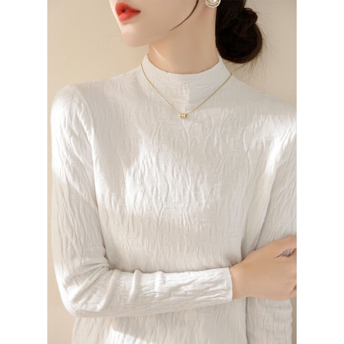 レディース トップス Tシャツ ニット 長袖 ゆったり 秋冬 秋 きれいめ 通勤 オフィス おしゃれ 膝丈 ラウンドネック タイト 冬 細身 タートルネック シャツ 切り替えデザイン セーター プルオーバー ハーフ タイ インナー 着痩せ