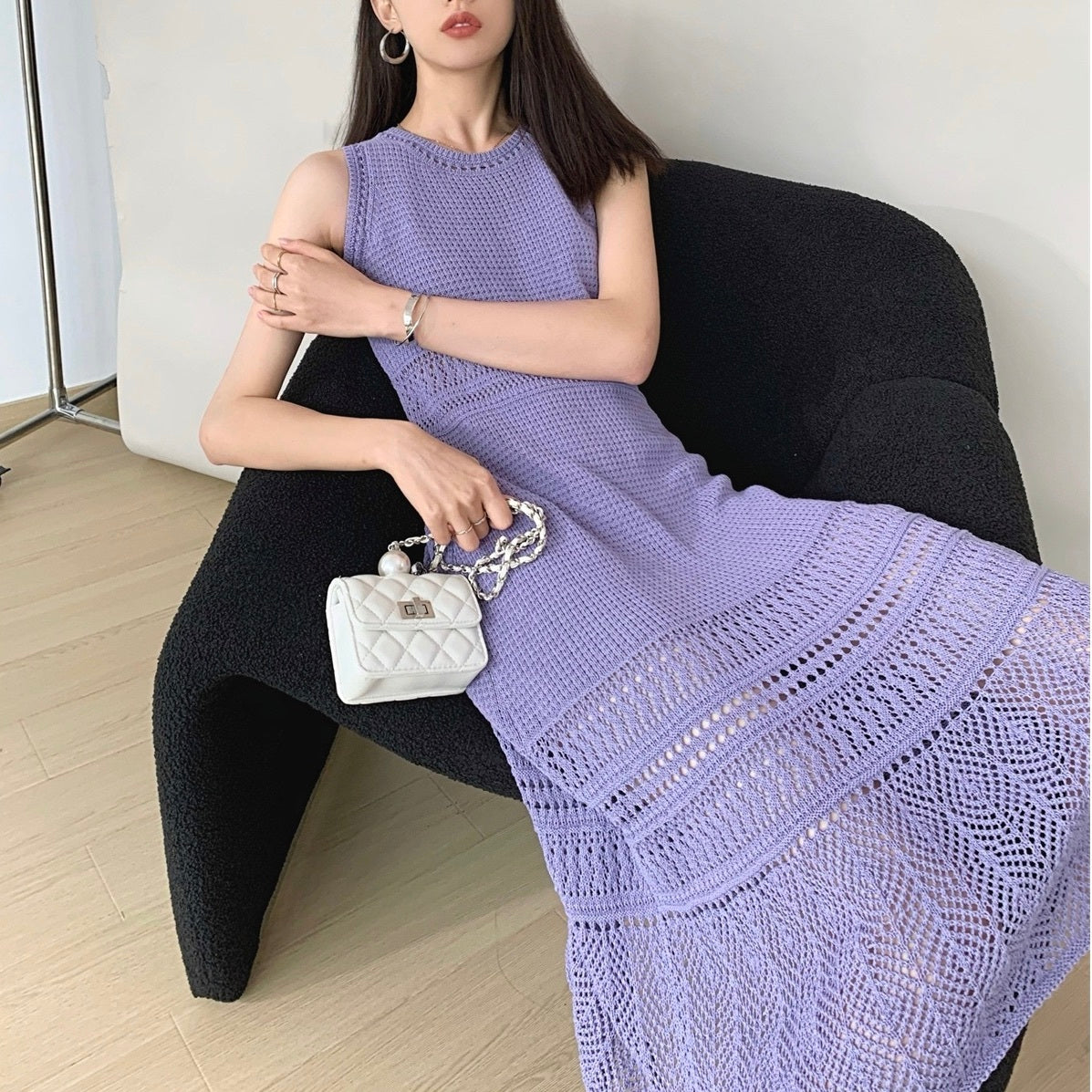レディース ワンピース フレア ロング マキシ 袖なし ノースリーブ ラウンドネック フェミニン ハイウエスト 編み込み レースアップ 透け感 シースルー ヴィンテージ 透かし編み かわいい 大人可愛い きれいめ シンプル 上品 おしゃれ レトロ アジアン エキゾチック ガーリー 夏 デート お出かけ イベント リゾート 旅行 海 ビーチ 休日 バカンス 普段使い 着回し レイヤード 清楚 トレンド 流行 インスタ映え S M L XL 小さいサイズ 大きいサイズ 白 ホワイト 黒 ブラック 紫 パープル