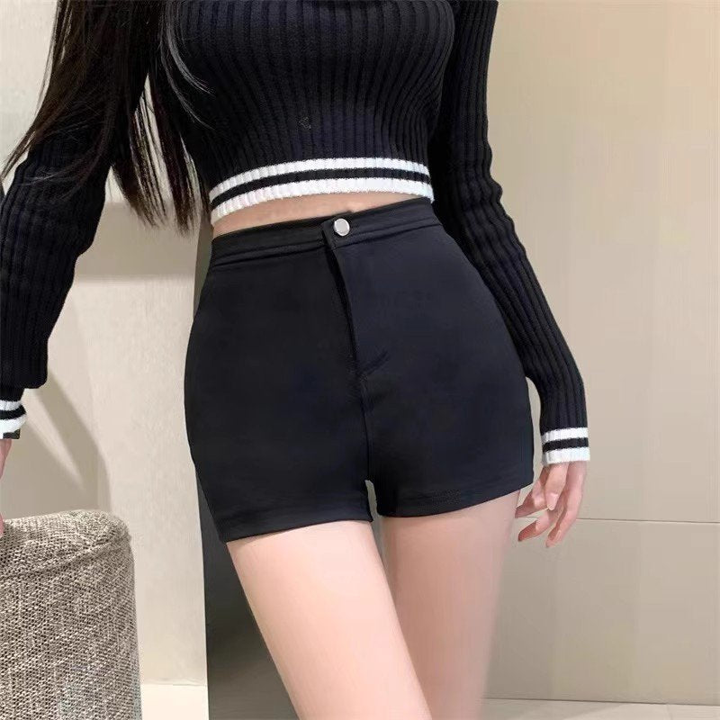 レディース パンツ 夏 カジュアル 白 ショート ショートパンツ 美脚 切り替えデザイン ハイウエスト タイ ポリエステル