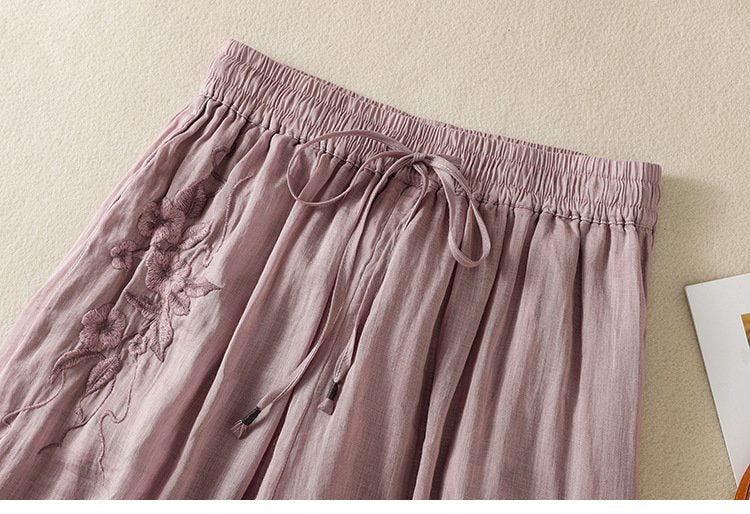 レディース パンツ スカート ゆったり ワイド 春夏 カジュアル きれいめ 通勤 春 フレア 夏 ロング ロングパンツ リボン ワイドパンツ