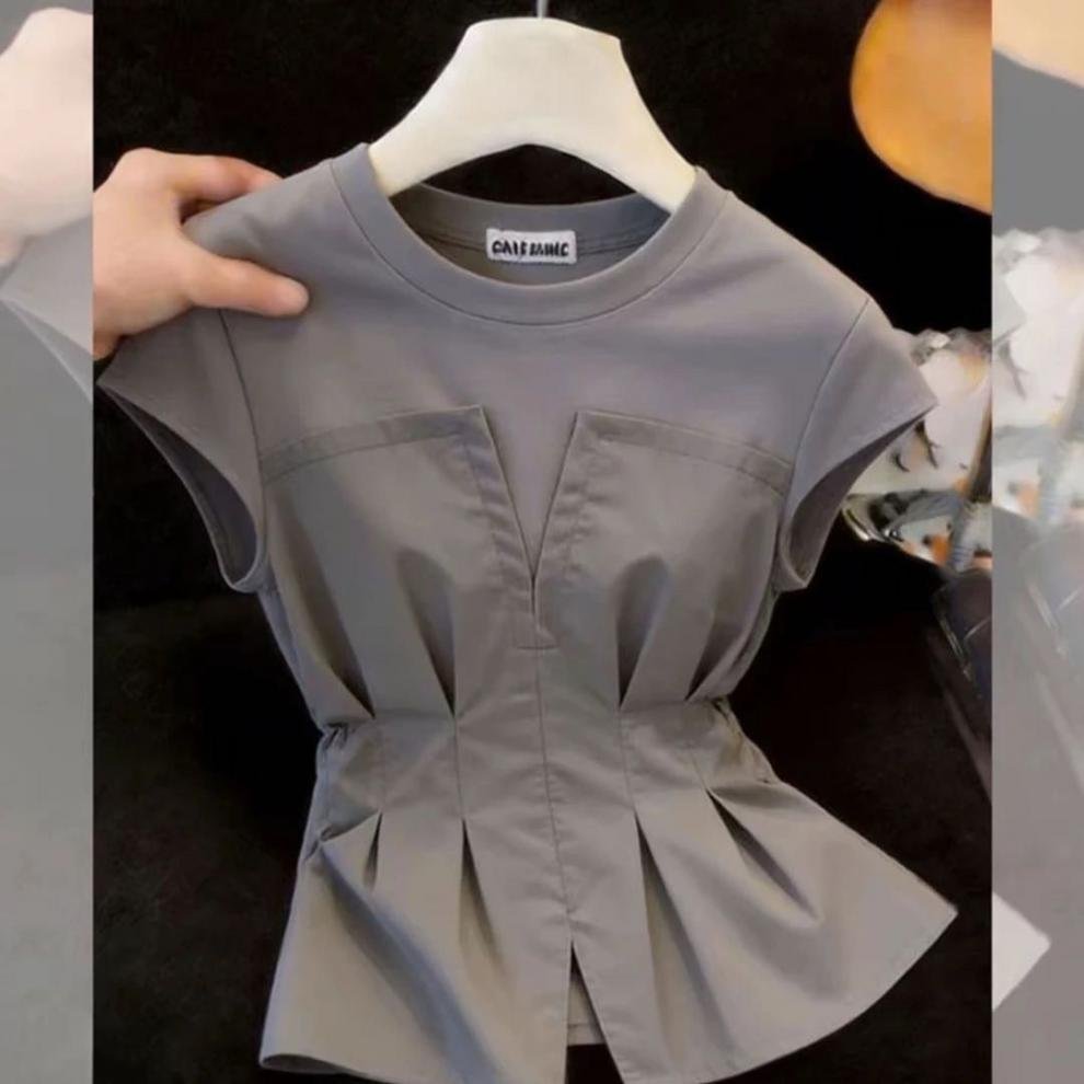 レディース トップス Tシャツ 半袖 春夏 きれいめ 通勤 おしゃれ 春 夏 シャツ 都会的 レギュラー ポリエステル