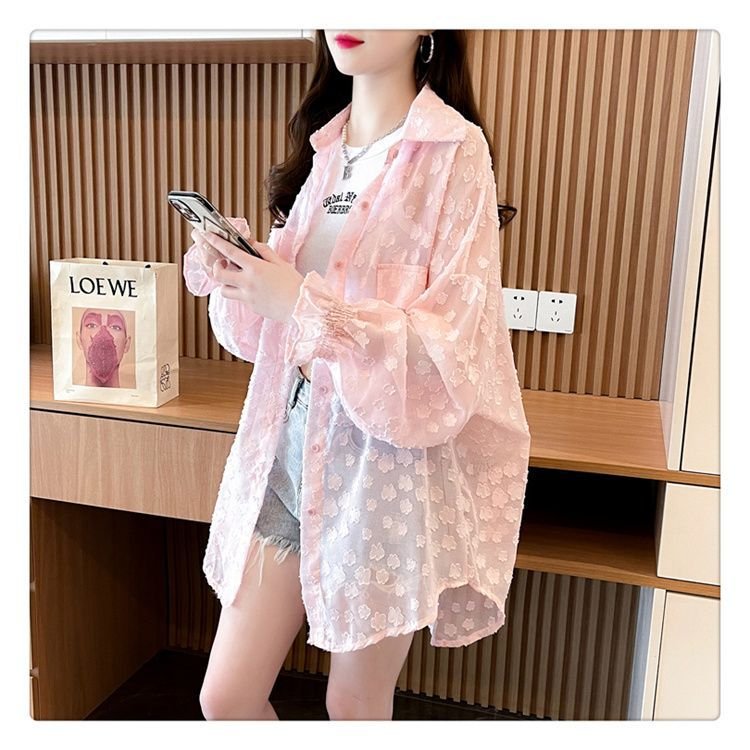 シャツ コート ジャケット 長袖 ゆったり 春夏 カジュアル 通勤 前開き 春 夏 ミモレ 薄手 ポリエステル UVカット