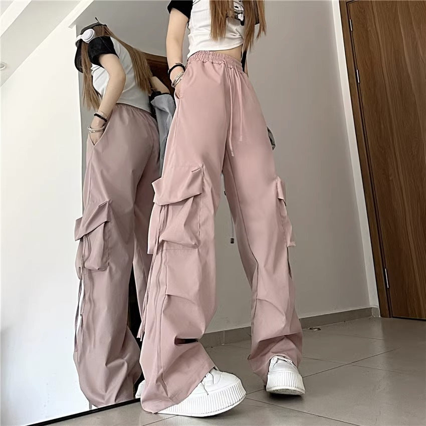 レディース パンツ ボトムス カーゴパンツ 丈長 ロング ワイド ストリート ポケット ハイウエスト ドロスト シンプル カジュアル おしゃれ かっこいい こなれ感 メンズライク ボーイッシュ ルーズ クール 抜け感 無地 春 夏 秋 冬 オールシーズン ママ 通勤 学生 学校 通学 デート お出かけ 旅行 公園 女子会 休日 ショッピング お花見 普段使い 着回し トレンド 流行 M L XL 2XL 大きいサイズ ブラック ダークグレー イエロー ベージュ ブルー グリーン ベーシックカラー