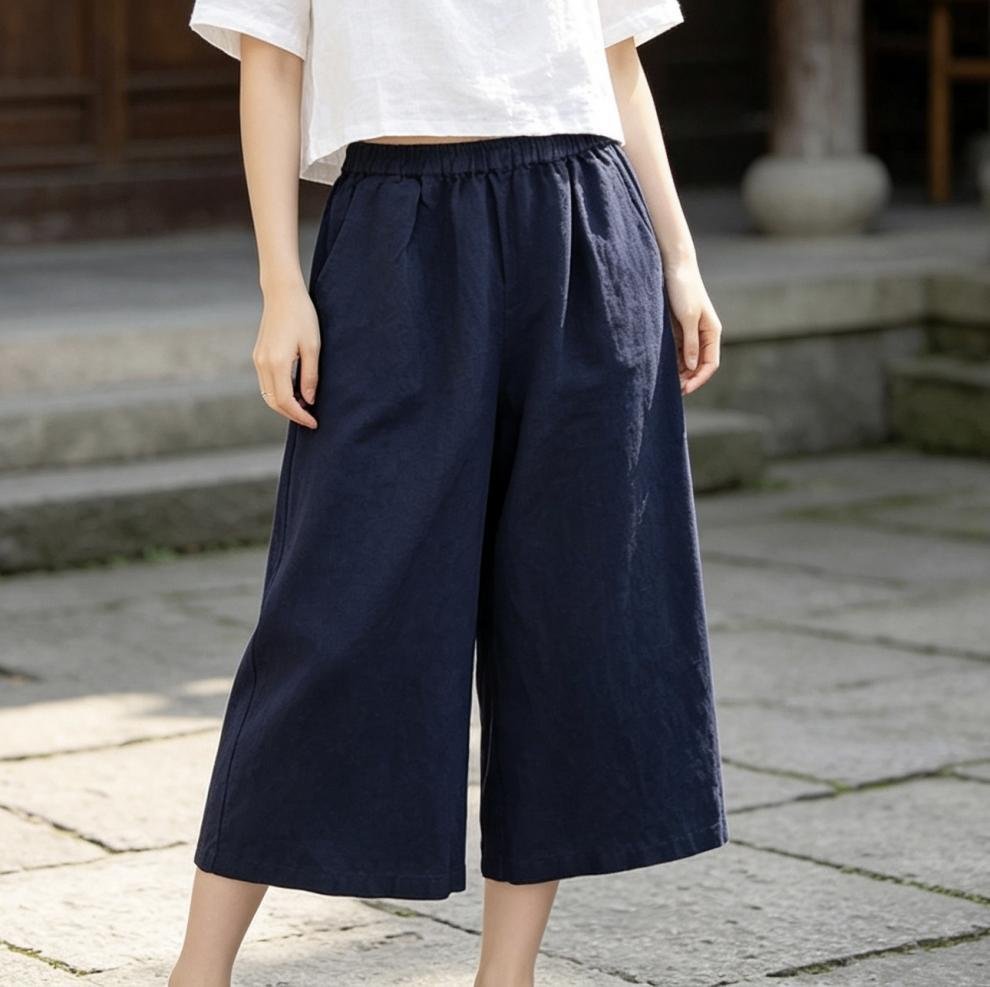 レディース パンツ 無地 ゆったり ワイド コットン 綿 リネン 春夏 カジュアル きれいめ レトロ 通勤 大きいサイズ 春 夏 シンプル 都会的
