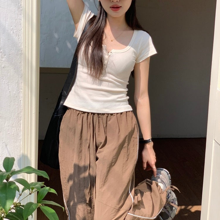 レディース トップス カットソー プルオーバー Tシャツ 半袖 ラウンドネック スリム 細身 スマート フェミニン ストリート アメカジ お腹見せ かわいい 大人可愛い きれいめ シンプル カジュアル おしゃれ かっこいい レトロ こなれ感 ラフ メンズライク マニッシュ ボーイッシュ スポーティー クール キュート ベーシック アメリカン アクティブ ナチュラル 無地 夏 お出かけ イベント 楽ちん 普段使い 着回し 流行 定番 S M L XL 白 ホワイト 黒 ブラック グレー オフホワイト ピンク