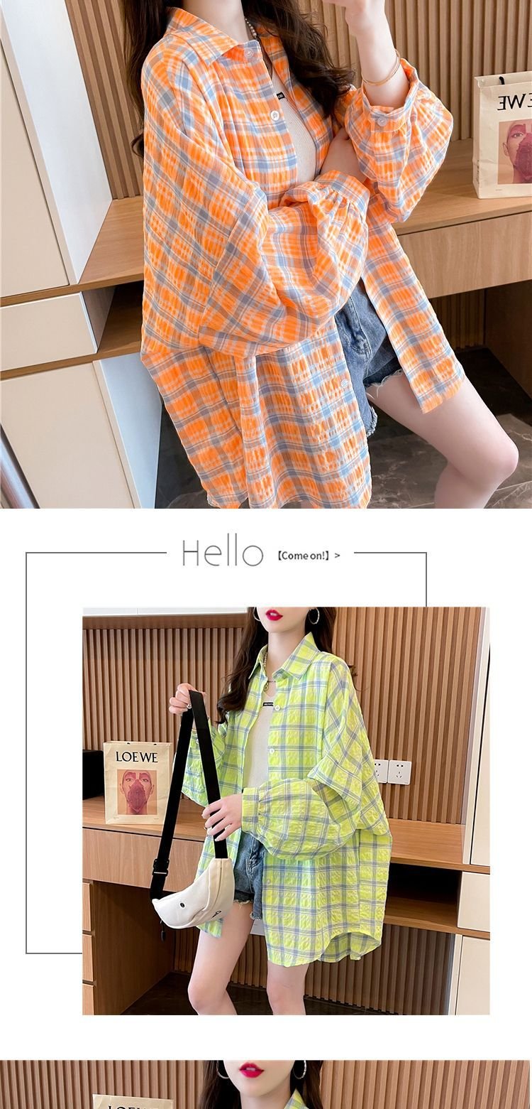 シャツ コート 長袖 チェック柄 ゆったり 春夏 カジュアル 前開き 春 夏 ミモレ ロング 薄手 切り替えデザイン ミディアム ポリエステル