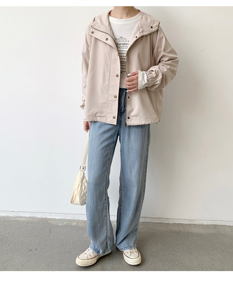 レディース ジャケット 長袖 無地 ゆったり コットン 綿 春夏 カジュアル 体型カバー Vネック 春 ショート 夏 膝丈 シンプル ボタン