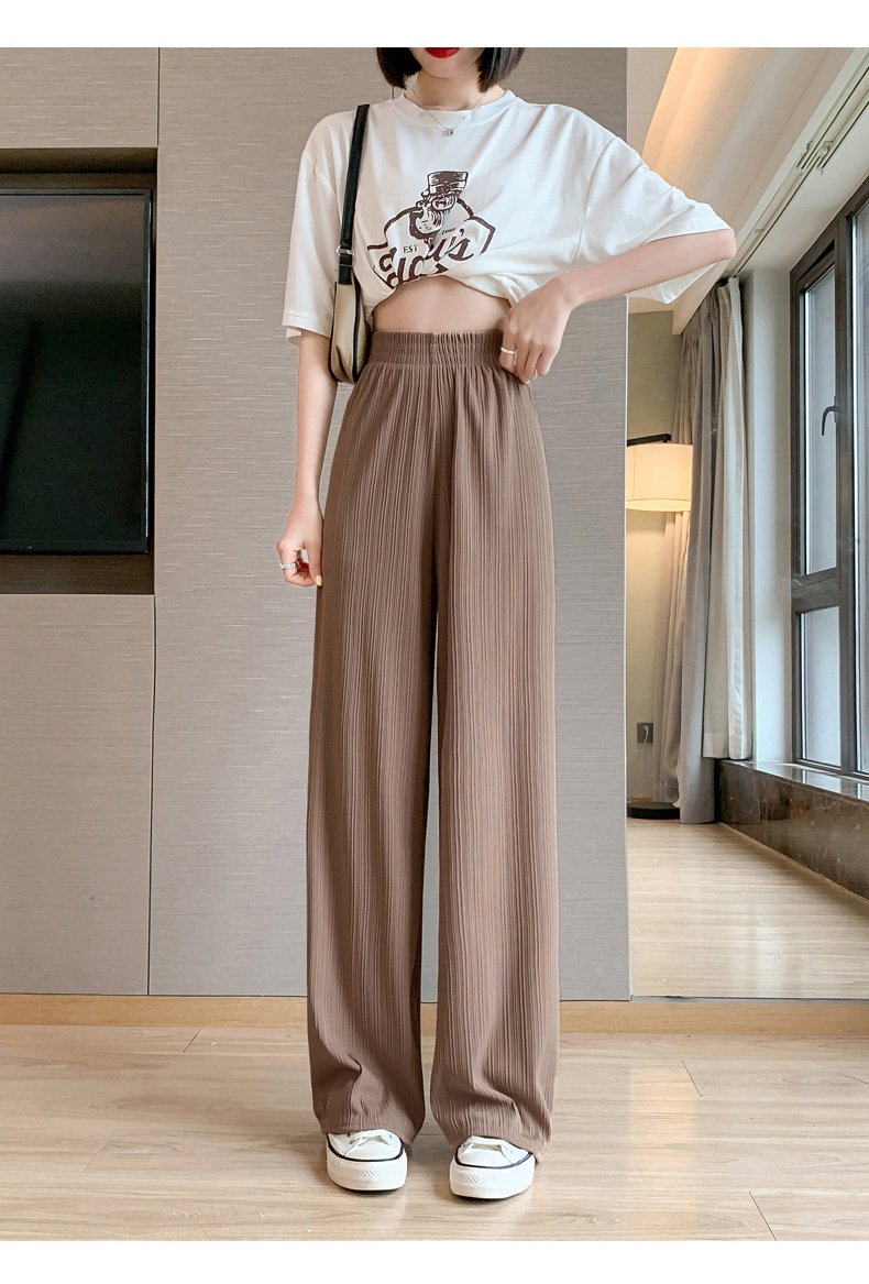 レディース パンツ 無地 ゆったり ワイド 春夏 カジュアル 春 夏 秋 シンプル ロング ストレート シフォン ロングパンツ ワイドパンツ 薄手 美脚 ドレープ ハイウエスト ストレッチ